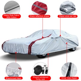 Waterproof Car Covers Replace for 1968–1982 Corvette C3, 6 Layers All Weather Custom-fit Car Cover with Zipper Door & 18 Ponit Windproof Bands for Snow Rain Dust Hail Protection