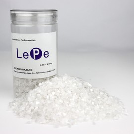 LePe Crushed Glass for Crafts, Reflective Gravel Stone, Broken Glass, Fire Gems Chips for Crafts Resin Art Aquarium Garden Decoration,1 Pounds Jar 3-6mm(Bright White)
