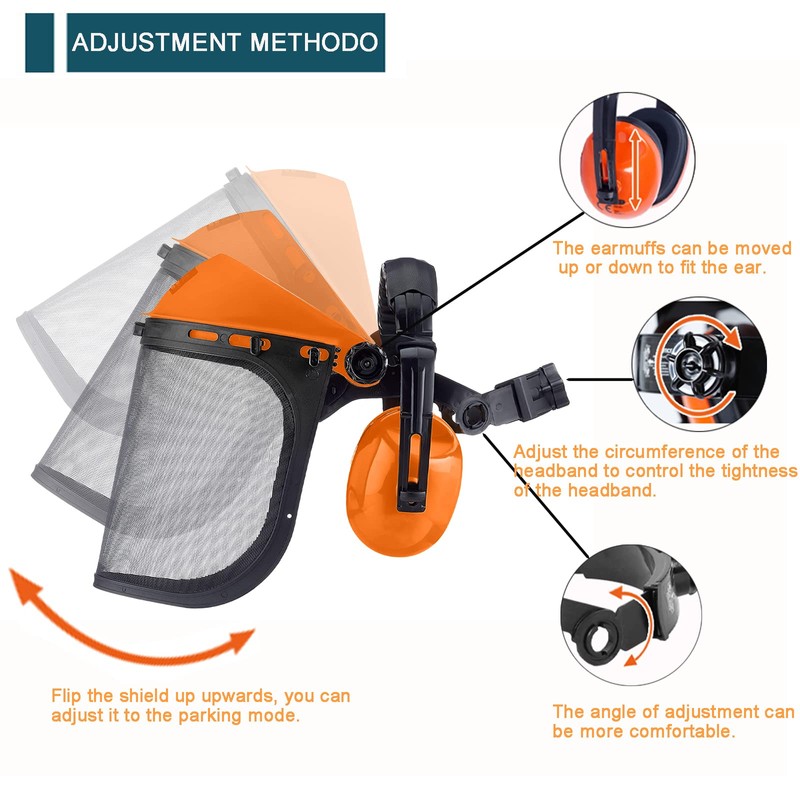 Mesh Visor Ear Muff Combination For Grass trimmer & Brush