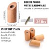 Felidio Wood Wall Hooks, 4 Pack Coat Hooks Mounted Rustic