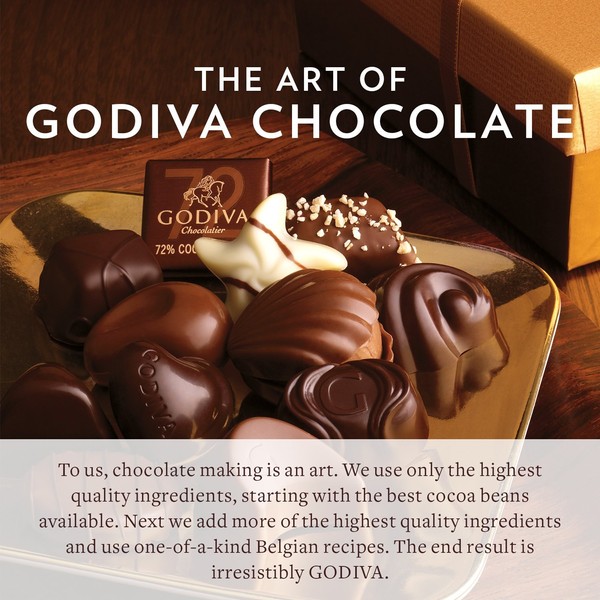 Godiva Chocolatier Masterpiece Chocolates - Gourmet Chocolates - Individually Wrapped- 2 Lbs./100 Count - Perfect for Gifts & Candy Bowls (Dark Chocolate Ganache Heart)