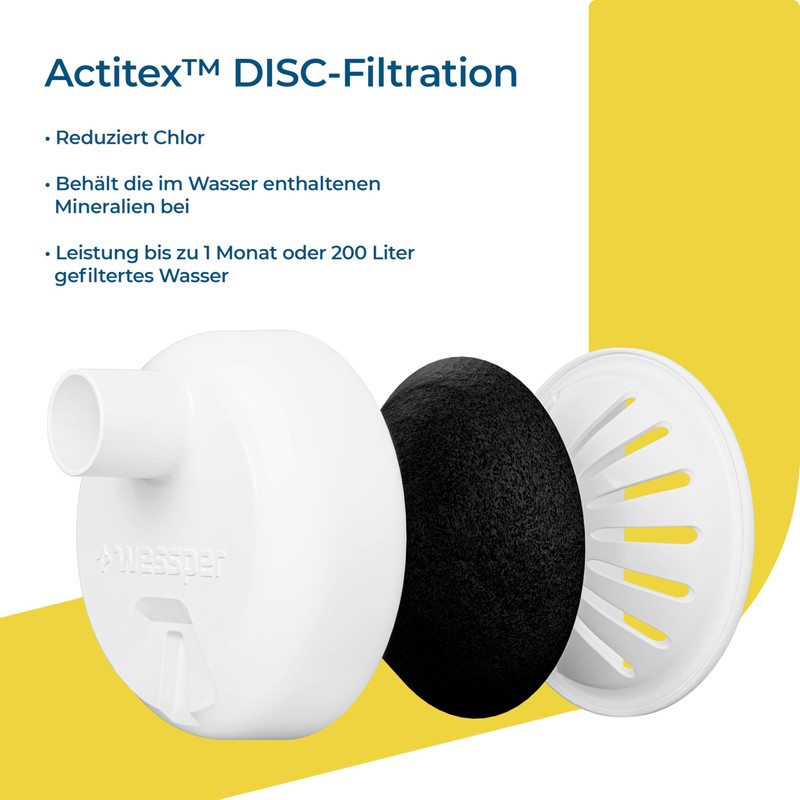 Wessper Actitex Disc Water Filter Water Bottle, 500 ml, Bottle