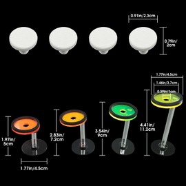 Saricho Fluorescent Acrylic Coral frag Rack,Live Coral Reef frag Bracket,frag Plugs Holder for Coral, This Set Contains Four columnar Acrylic Holders and Four White Premium Ceramic Bases