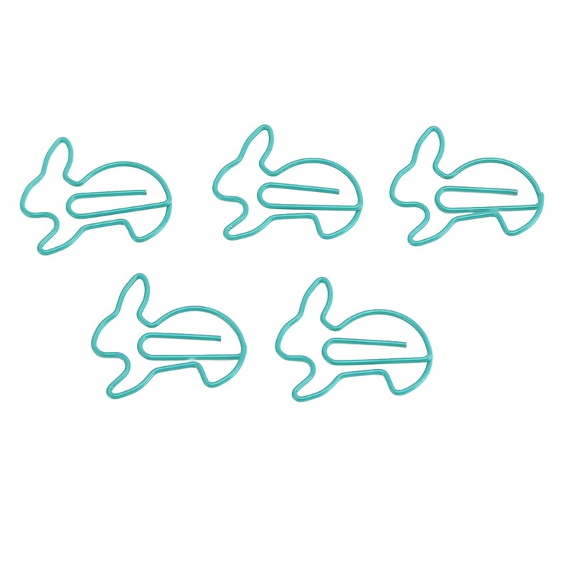 100pcs Paper Clips Prevent Slip Cute Rabbit Shaped Decorative Bookmark