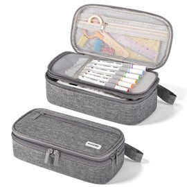 Double Layer Large Big Capacity Pencil Case Pouch Bag with Double Zipper