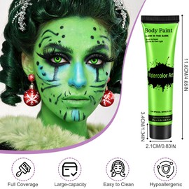 AOOWU Face Body Paint Cream, 3 Colours UV Make-Up Black Light Body Colour