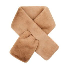 Futrzane Modern Scarf - Womens Faux Fur Stoles Wraps - Soft Collar for Jackets (Beige Modern)
