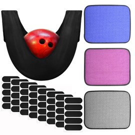BROTOU Bowling Accessories Kit with 3Pcs Towels and 1pc Rolling Bag for Ball Cleaning, Includes Thumb Tape & Sanding Pads Options (Multicolor, 3 Bowling Towels &1 Seesaw Bag & 50 Thumb Tapes)
