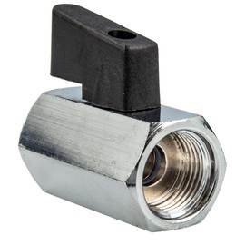 tecuro Mini Ball Valve Internal Thread Rp 1/2 Inch Chrome-Plated Brass