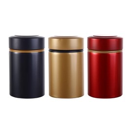 Kopida 3 Pcs Tea Canister with Lid, Multipurpose Tea Tin Tea Can Tea Box Round Metal Storage Container for Storage Loose Tea Leaves, Coffee, Candy, Herbs and Spices(2.55x2.55x4.33inch)