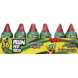 Pelon Pelo Rico LORENA-PELON PELON PELO RICO Tamarind Candy Bottles, 1 oz 36 Count