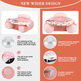 Blublu Park Upgraded Blublu Park Wider U-Shape Inflatable Sit Me Up Floor Seat for Baby 3-36 Months, Portable Baby Chair with Activity Sensory Tray for Sitting Up, Infant Floor Seats & Loungers, Unicorn