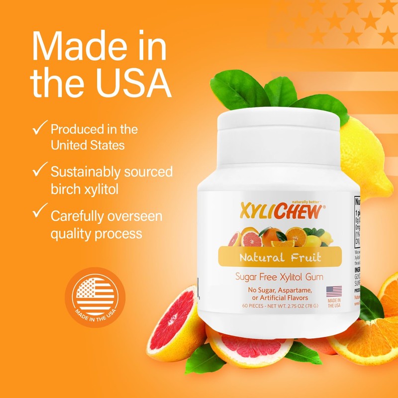 Xylichew Xylitol Gum - Chewing Gum Sugar Free, Aspartame Free,