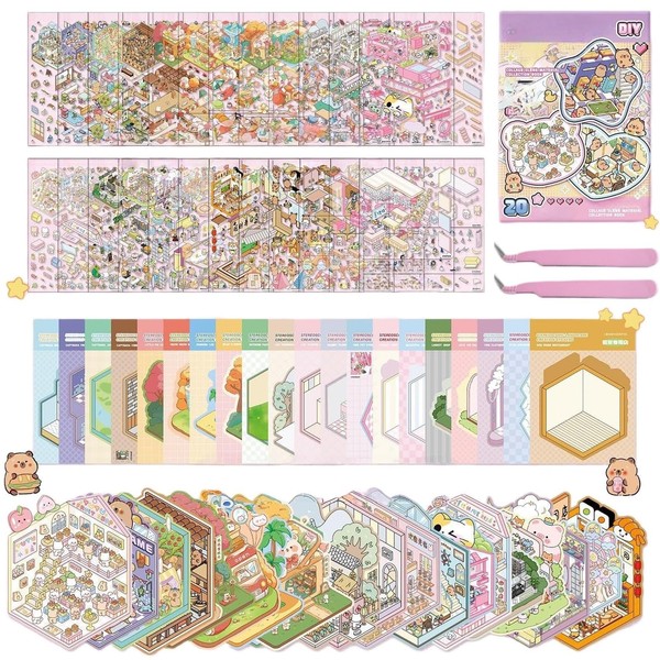 3D Sticker Scene, Creative Sticker Therapy for Adults and Kids,