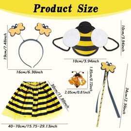 Bee Costume - Complete Set with Wings for Adults, Beetle Costume, Bee Costume for Young Adults, Wand for Children, Vampire Costume Young Women, Ladybird Costume Women