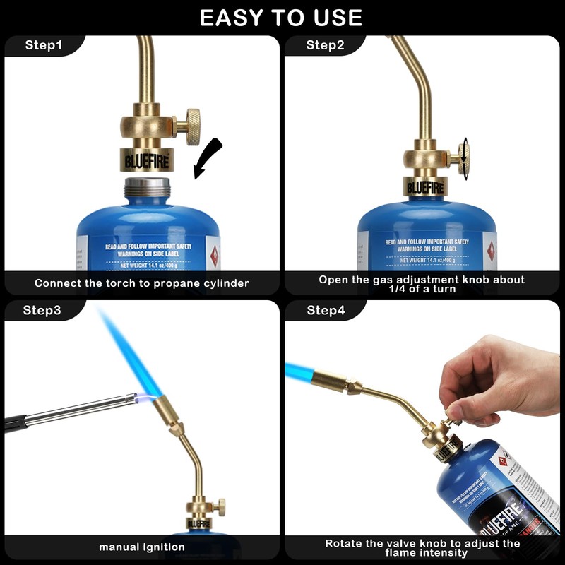 BLUEFIRE Solid Brass Jumbo Pencil Flame Gas Welding Torch Head