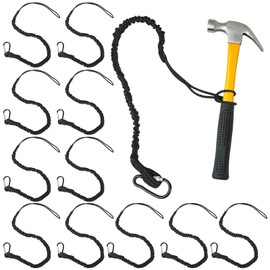 Elesunory 12 Pack Retractable Tool Lanyards for Hand Tools, Tool Lanyard with Single Metal Buckle, Standard Length, Quick Release Shock Absorbing