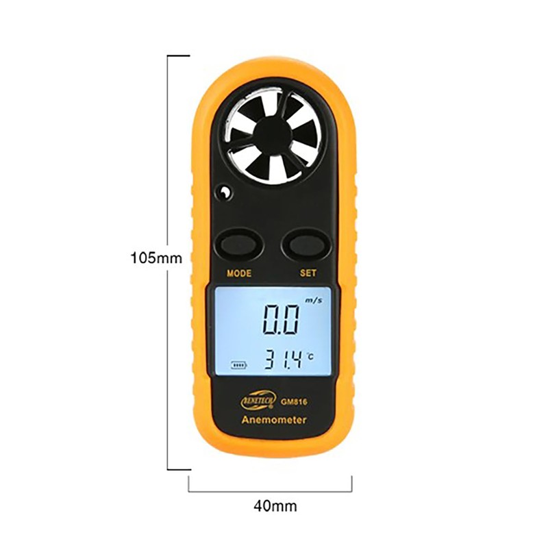 Wind Speed Meter Chill Tester Velocity Gauge Digital Anemometer for