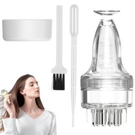 Kopfhaut Applikator,Haaröl Applikator Kopfmassagegerät Kopfmassage Bürste mit Abgestufter Skala Scalp Massager Set Haarmassagebürsten für Haarbehandlung Medizin Ätherisches Öl Serum
