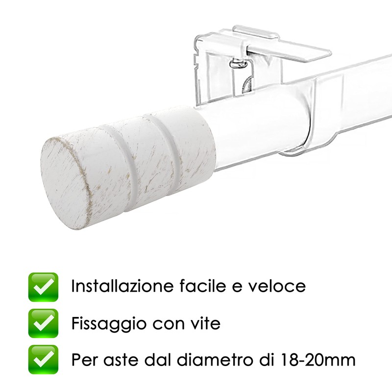 GIRASOLE HOME® 18-20mm Diameter Curtain Rod End End Piece Aluminium