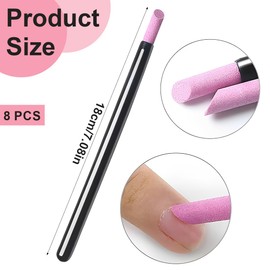 UEAVOID 8er-Pack Doppelköpfiges Nagelhautfeile Stein, Quarz Stift, Nagelfeile Stein, Quarzstein Nagelfeile, Nagelhautschieber, Nagel Schleifstift, Stein Nagelfeile Stift, Nagelschleifstifte