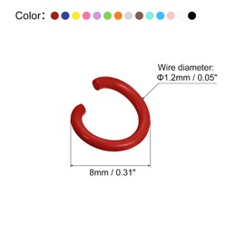 sourcing map Open Jump Rings, 8mm Colorful O-Ring Connectors for DIY Crafts, Carbon Steel, Set of 14 Colors