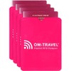 OW-Travel RFID Protector Sleeves for Passports (4 Pack Pink) Contactless