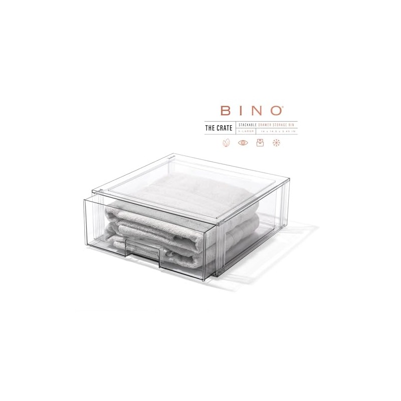 BINO | Stackable Storage Drawers, X-Large - Clear | THE