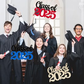 Wooden Class of 2025 Sign Senior 2025 Graduation Props for Photoshoot 2025 Class of Grad Photo Props Graduation Signs College High School Graduation Party Supplies Unfinished Grad Ornaments to Paint