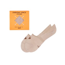 Burlington Men's Everyday Box Multipack M In Cotton No-Show Plain 2 Pairs Liner Socks, Beige Gravel 4840 5.5-6.5