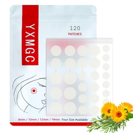 YXMGC Invisible Spot Covers, Hydrocolloid Patch Dots for Face, Facial Stickers, 4 Sizes (120 Count)