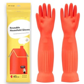 Qilerongrong Cleaning Gloves,Waterproof and Oil-resistance Rubber Glove for kitchen Cleaning,Clothes Washing,Household Cleaning, Dishwashing,Car Wash,Indoor and Outdoor Cleaning (Red, L)