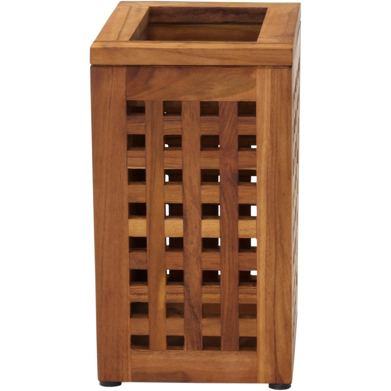 AquaTeak Grate Teak Waste Basket