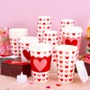 48 Sets Valentine's Day Disposable Coffee Cups with Lids and
