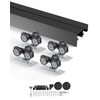 VEVOR Bypass Door Hardware, 4ft Heavy Duty Bypass Sliding Door