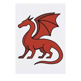 'Red Dragon' Temporary Tattoo - Water Resistant, Skin-Safe, Non-Toxic Transfer (TO00084783)