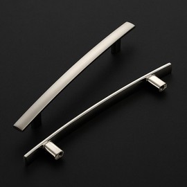 Ravinte Decor 30 Pack Cabinet Handles 5" Hole Center - Curved Cabinet Pulls Brushed Nickel Drawer Pulls for Kitchen Cupboard Solid Hardware for Dresser Drawer Arch Hardware