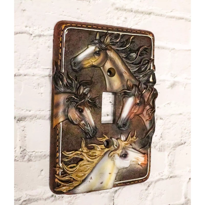 Ebros Gift Set of 2 Western Rustic 4 Colorful Wild
