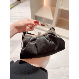 SweatyRocks Women's Cute Bow Decor Clutch Purse Evening Handbag Prom Crossbody Bags Black One-Size