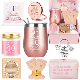 Awfrky 40th Birthday Gifts for Women, 40 Year Old Birthday Gifts for Women, 40th Birthday Gifts Basket for Best Friends Female Sister Mom Wife Daughter Her Girlfriend Coworker Bestie