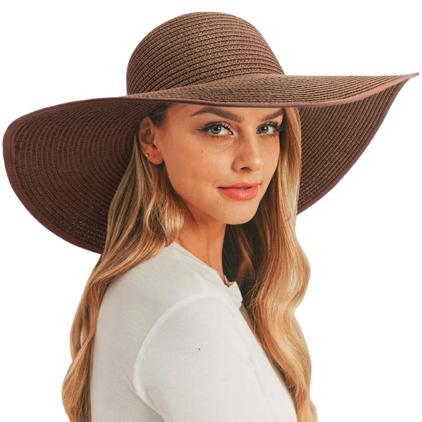 DRESHOW Sun Hats for Women Wide Brim Summer Hat Large