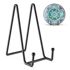 HONGYUTAI 3 Pack 6 Inch Plate Stands for Display Picture - Vinyl Table Top Display, Decorative Metal Frame Holders for Book , Photo and Platter, Tabletop Art, Black 3 Packs