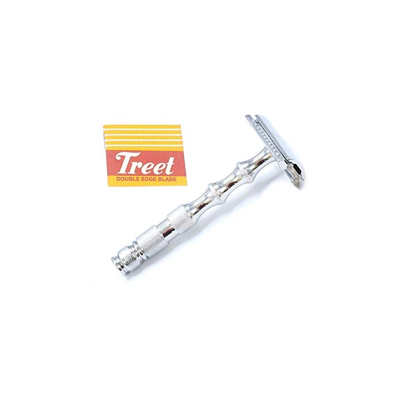 OdontoMed2011® Classic Long Handle 3-Piece Double Edge Safety Razor (BTS-322)