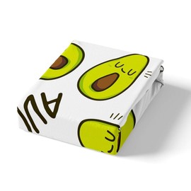 Feelyou Avocado Fitted Sheet Cute Fruit Bed Sheets Set Full Size Bedding Includes 1 Sheets & 2 Pillowcases (No Flat Sheet)