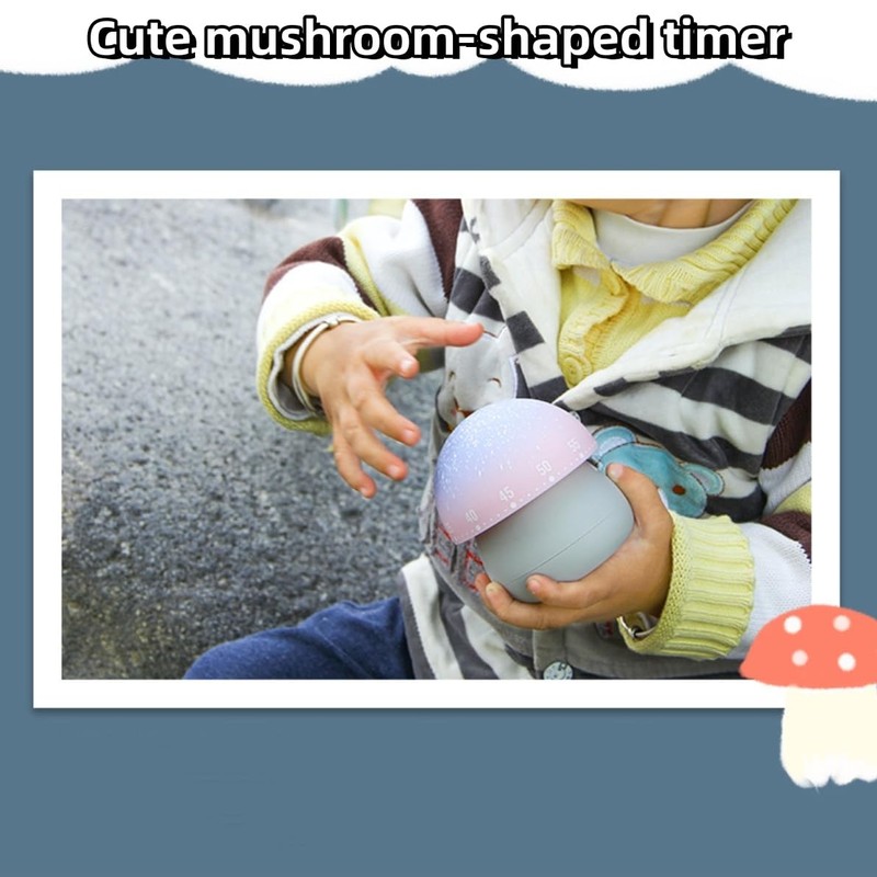 Mechanical Kitchen Timer, Cute Timer for Kids, Visual Timer, 60