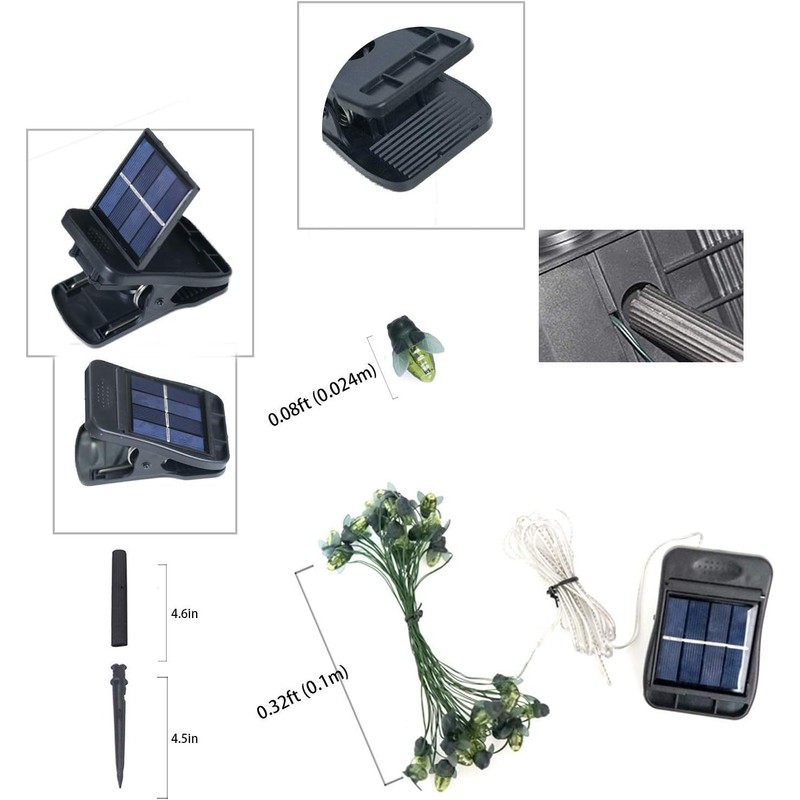 ANGMLN 2 Pack Solar Firefly Lights, 30 LED Solar Fireflies