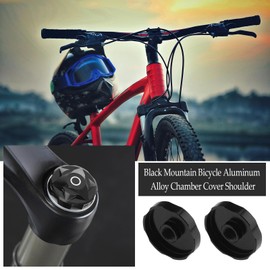 SG Store 2PCS Bicycle Front Fork Cap Shock Gas Cover Bike Suspension Cover Aluminum Alloy Cap Shoulder Protector Parts for Mountain Bicycle Road Bike, Black