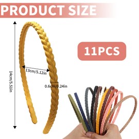 YCHYAN Pack of 11 Thin Hair Bands for Women, Thin Headband for Women with Teeth, Simple Girls Headbands, Matte Headbands with Teeth, 7 mm Headband with Tooth Headband, Daily Use