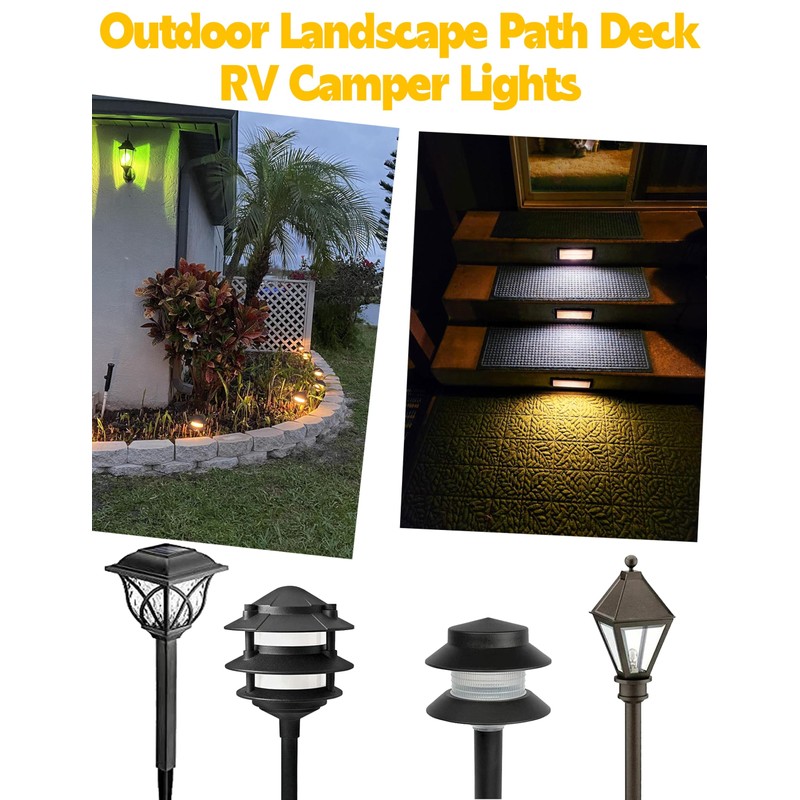 Xyanmc T5 T10 Wedge Base LED Landscape Bulbs 12V Low
