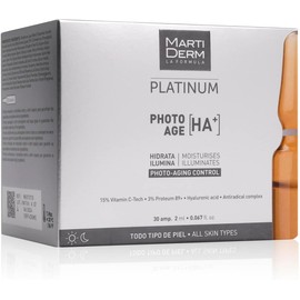 MartiDerm Photo-age Ampolletas faciales super hidratantes. 15% Vitamina C + Proteoglicanos + Repair Complex + Vitamina F. Hidrata, reafirma, Ilumina. Reduce arrugas y flacides - 30 ampolletas